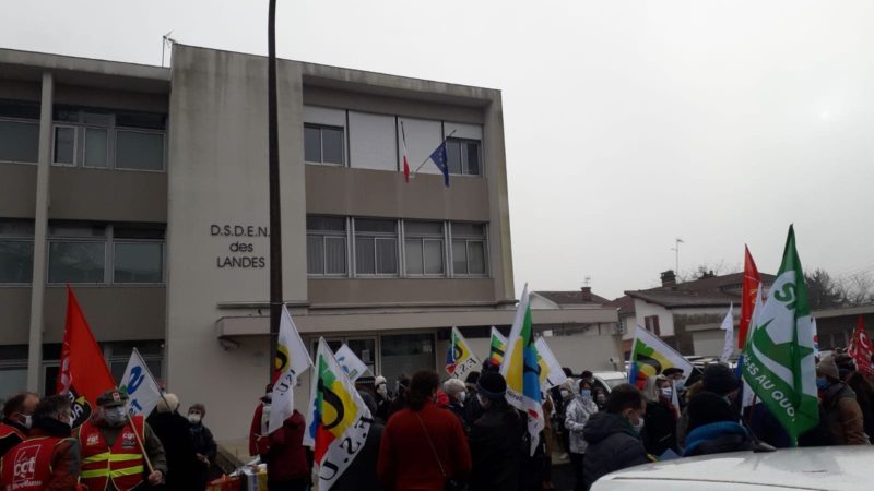 manif Mont de Marsan DSDEN